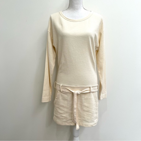 Free People Dresses & Skirts - Free People Beach cream ivory long sleeve drop waist mini dress size XS